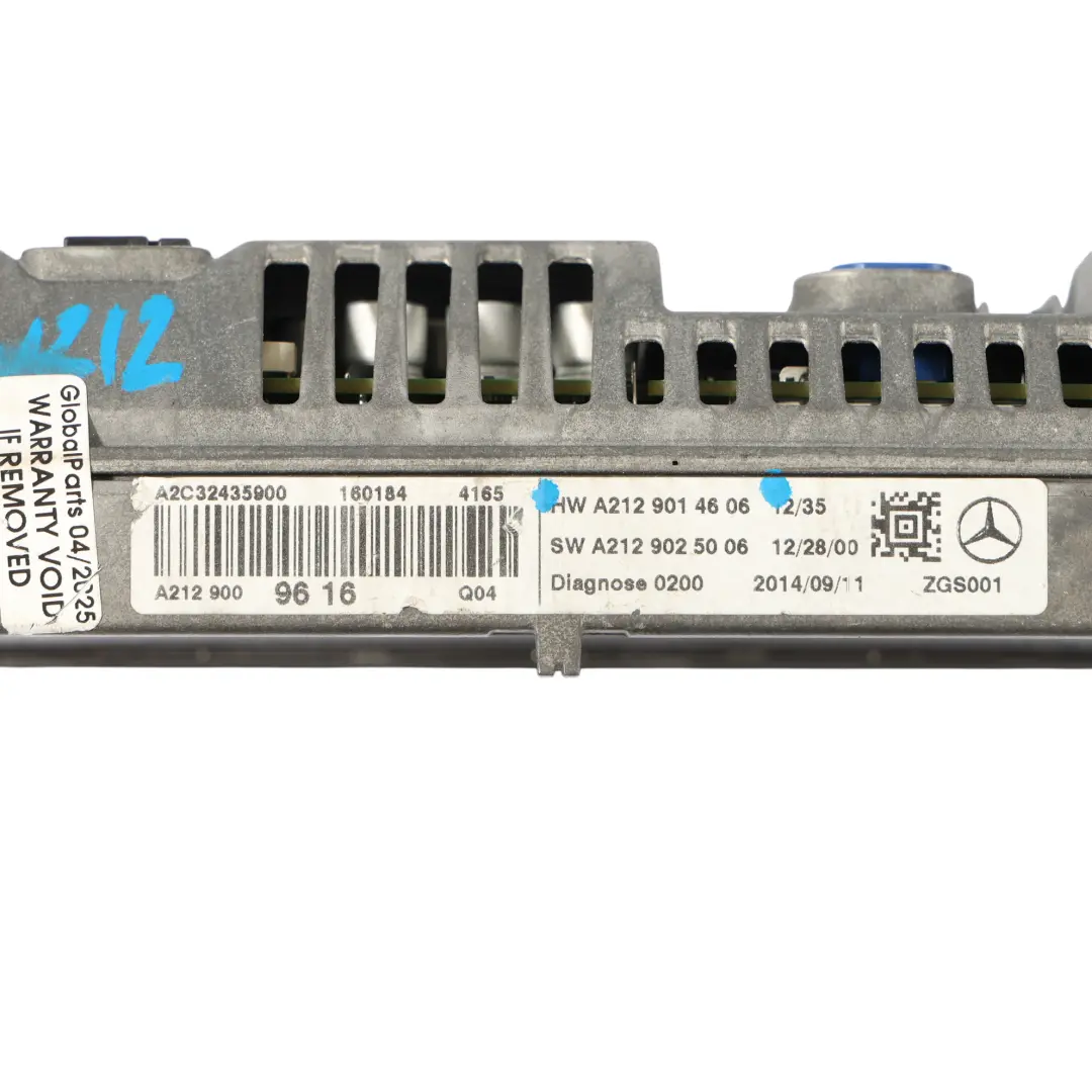 Display Schermo Informazioni Navigazione Cruscotto per Mercedes W212 con numero di parte A2129014606 Mercedes W212 Display Schermo Informazioni Navigazione Cruscotto - SKU A2129014606-1 - Numero di parte A2129014606