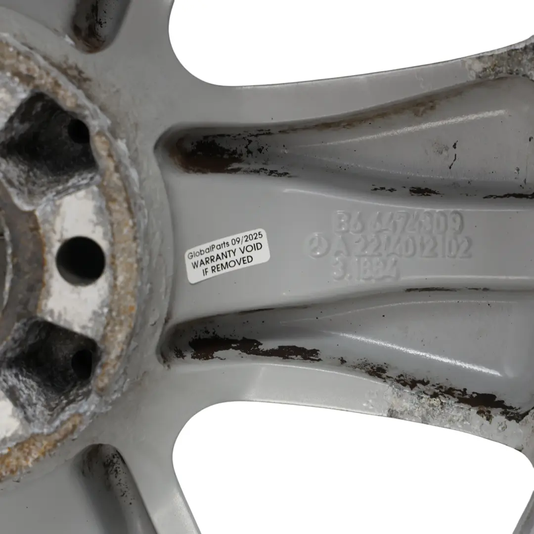 Alloy Rim 18" 8,5J ET:43 5-Spoke to Mercedes W221 Silver Wheel with Part number A2214012102 Mercedes W221 Silver Wheel Alloy Rim 18" 8,5J ET:43 5-Spoke - SKU A2214012102-3 - Part number A2214012102