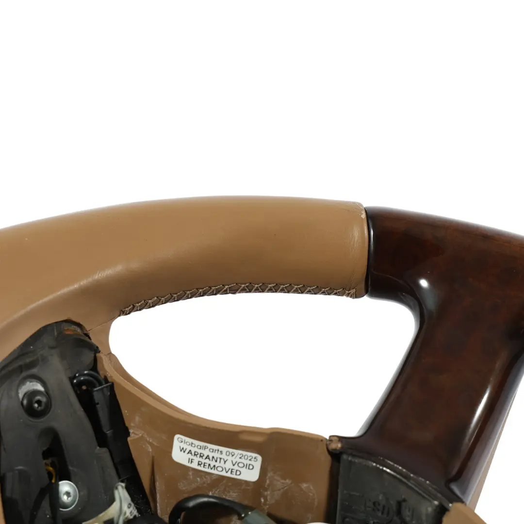 Steering Wheel Beige Leather Wood Burr Walnut to Mercedes CL C216 W221 with Part number A2214600403 Mercedes CL C216 W221 Steering Wheel Beige Leather Wood Burr Walnut - SKU A2214600403 - Part number A2214600403