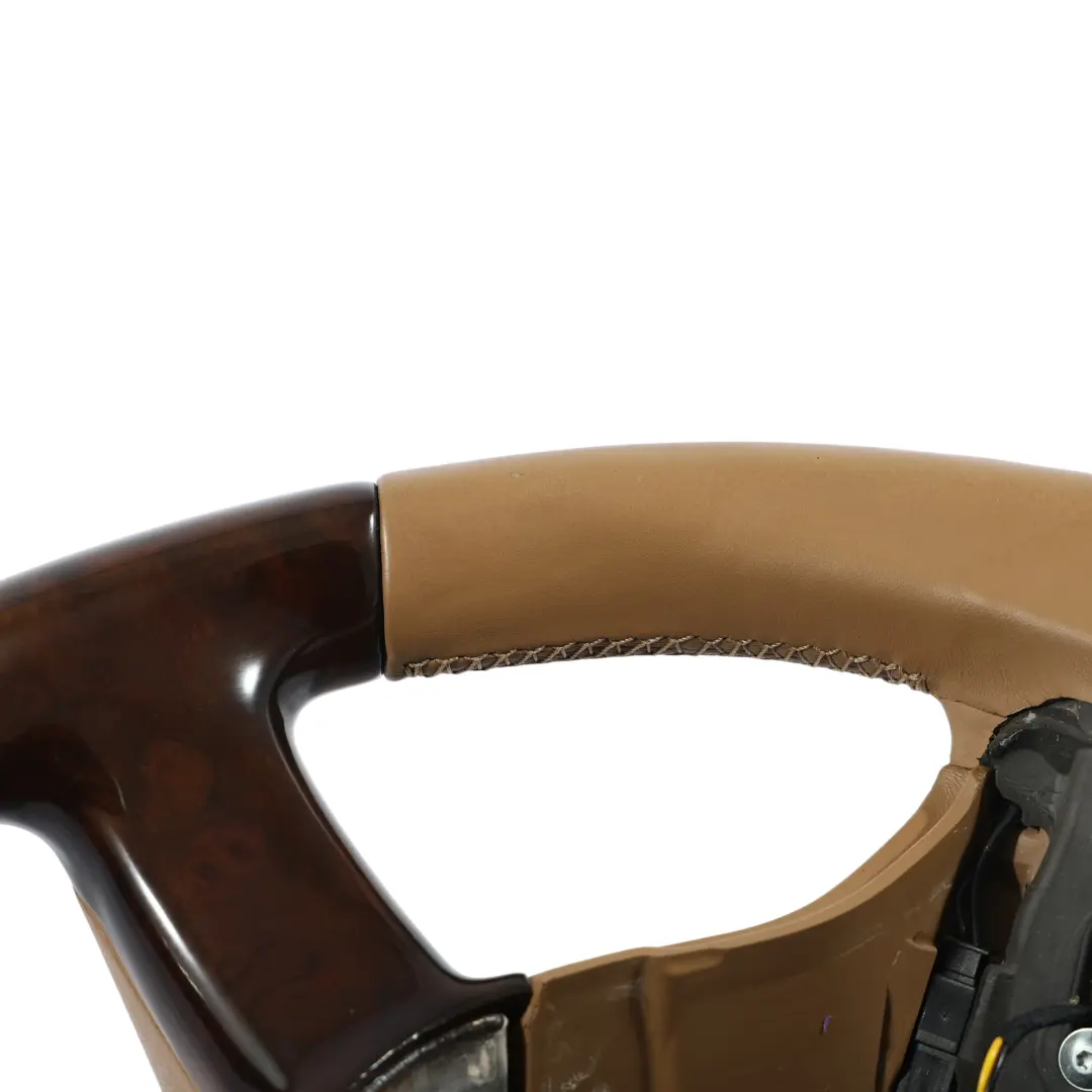 Mercedes CL C216 W221 Steering Wheel Beige Leather Wood Burr Walnut - SKU A2214600403 - Part number A2214600403
