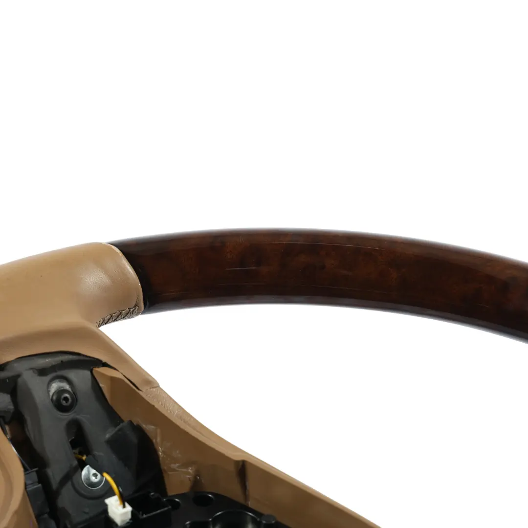 Mercedes CL C216 W221 Steering Wheel Beige Leather Wood Burr Walnut - SKU A2214600403 - Part number A2214600403