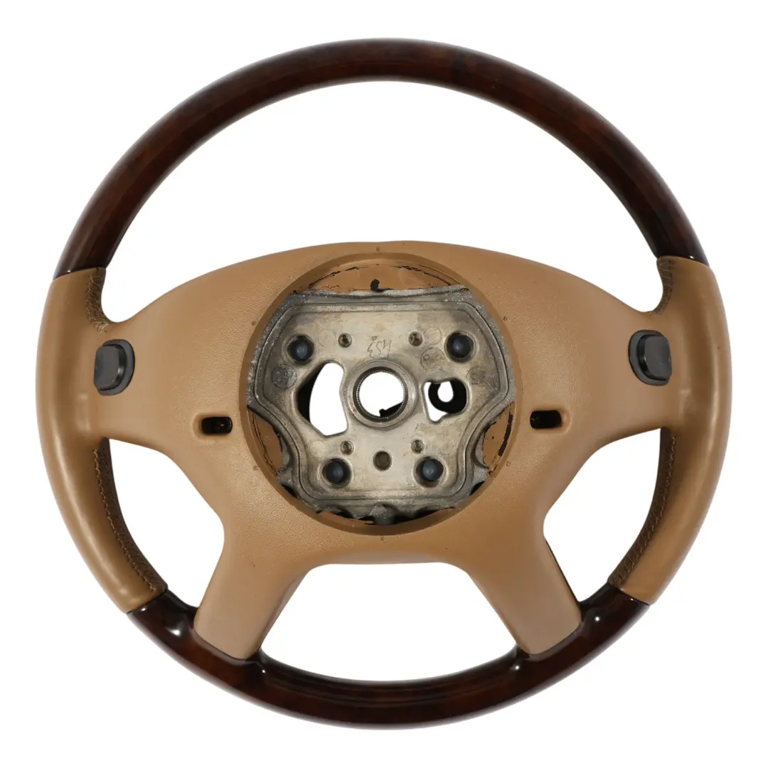 Mercedes CL C216 W221 Steering Wheel Beige Leather Wood Burr Walnut - SKU A2214600403 - Part number A2214600403