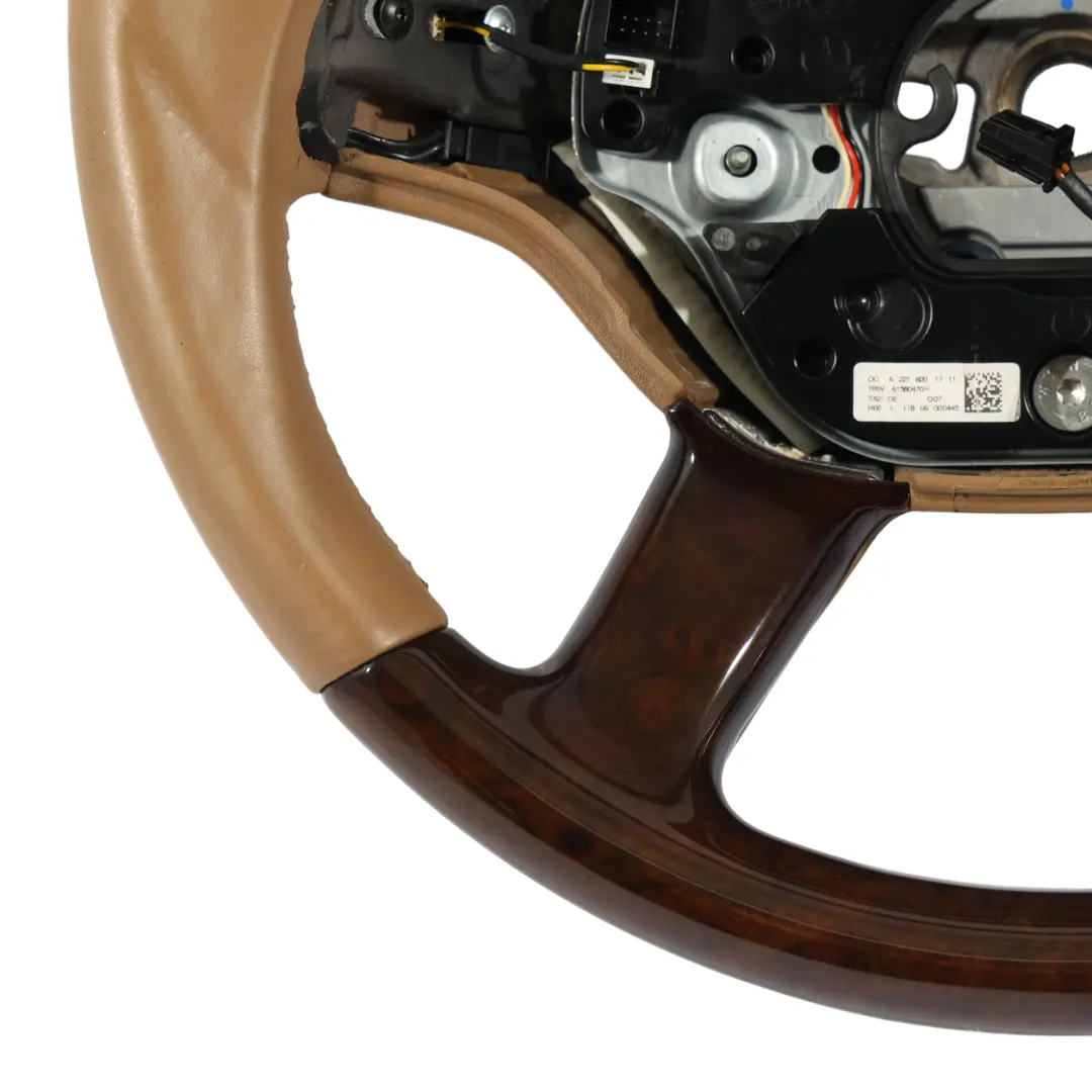 Mercedes CL C216 W221 Volante In Pelle Beige Legno Radica - SKU A2214600403 - Numero di parte A2214600403