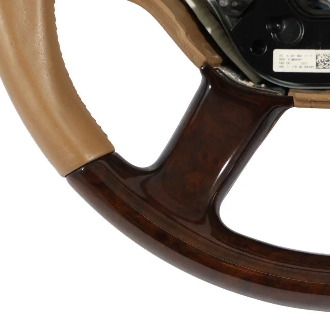 Mercedes CL C216 W221 Steering Wheel Beige Leather Wood Burr Walnut - SKU A2214600403 - Part number A2214600403
