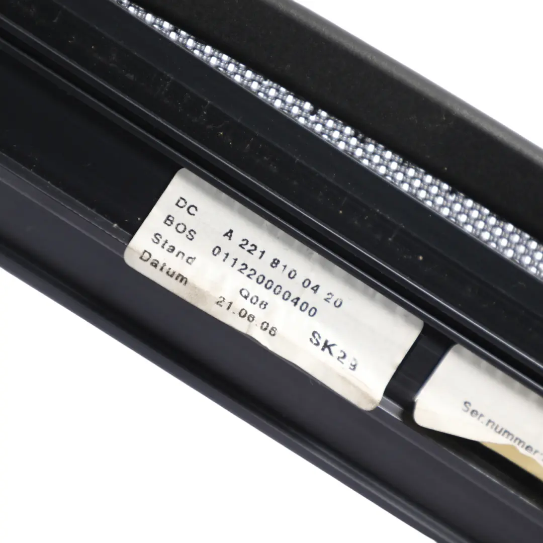 Window Roller Blind Door Sun Protection Rear Right O/S to Mercedes W221 with Part number A2218100420 Mercedes W221 Window Roller Blind Door Sun Protection Rear Right O/S - SKU A2218100420 - Part number A2218100420