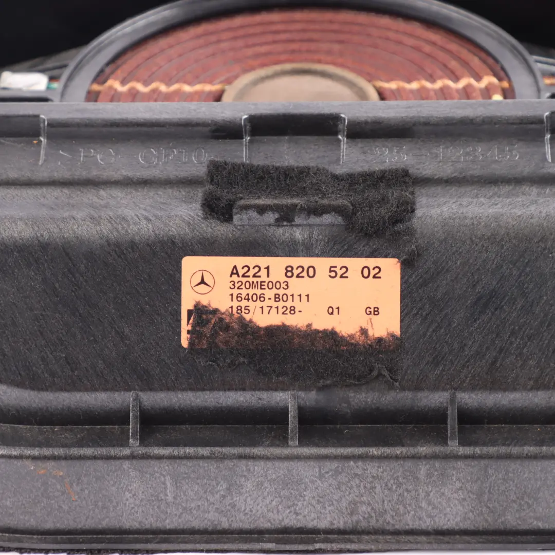 Mercedes W221 Parcel Shelf Speaker Rear Trunk Panel Subwoofer - SKU A2218205202-1 - Part number A2218205202