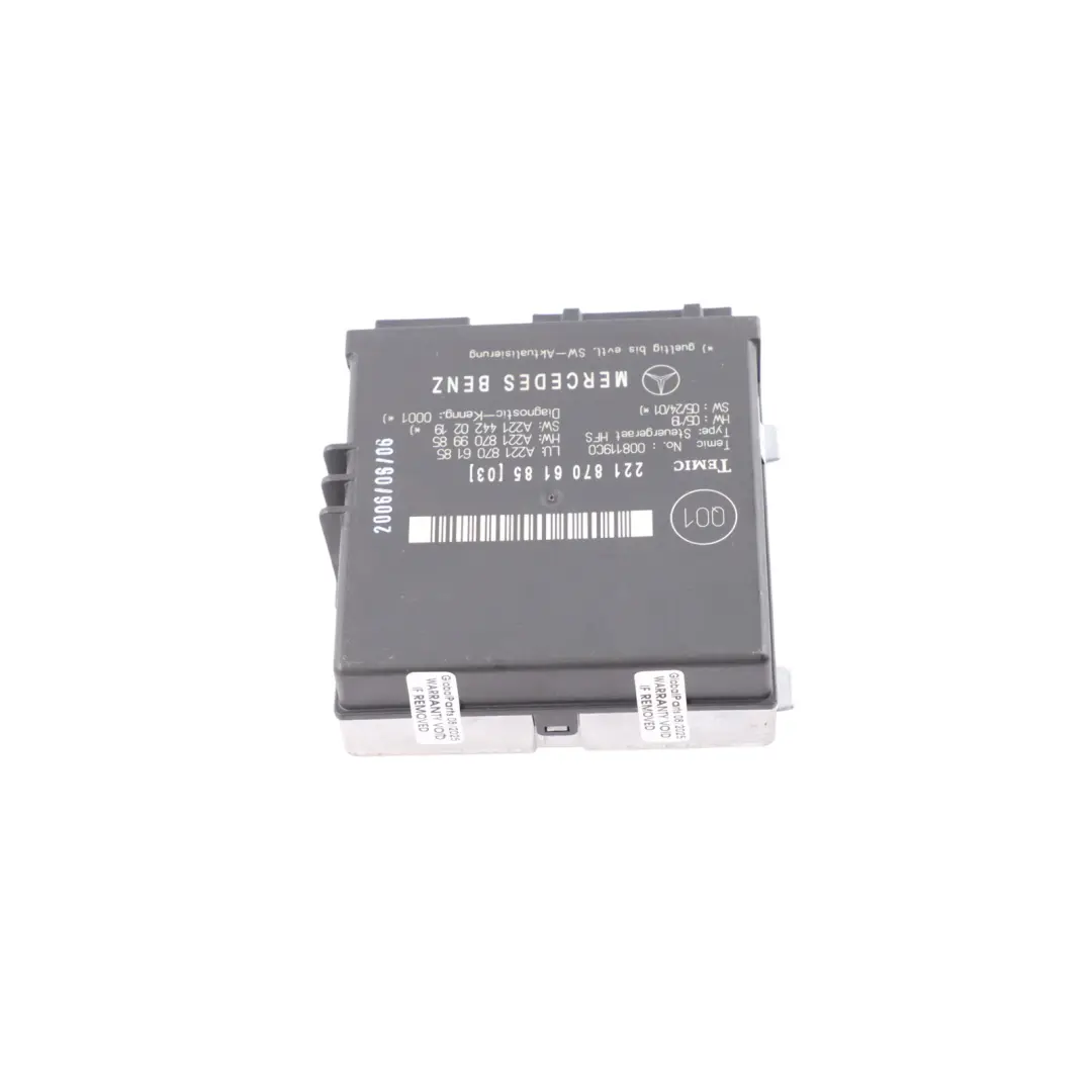 Mercedes W221 Trunk Release Remote Open Close Module Control Unit - SKU A2218706185 - Part number A2218706185