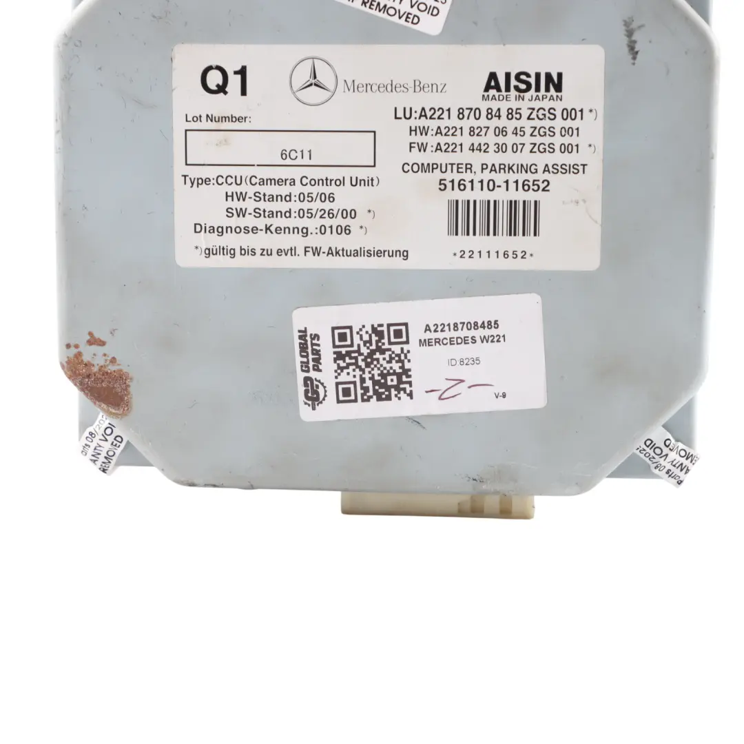 View Backup Camera Control Unit Module to Mercedes W221 Rear with Part number A2218708485 Mercedes W221 Rear View Backup Camera Control Unit Module - SKU A2218708485 - Part number A2218708485