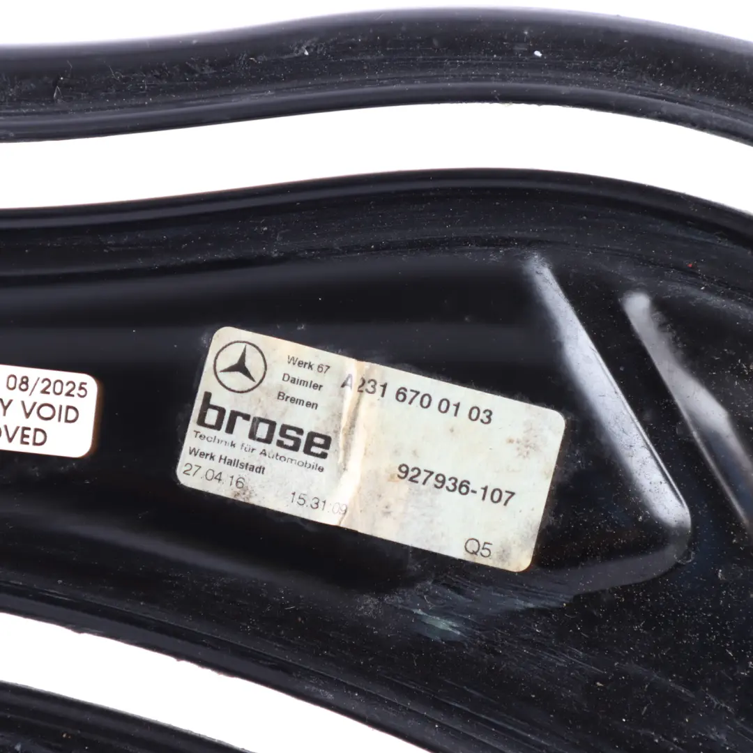 Triangle De Lève Vitre Arrière Gauche pour Mercedes R231 à propos du numéro de pièce A2316700103 Mercedes R231 Triangle De Lève Vitre Arrière Gauche - SKU A2316700103 - Numéro de pièce A2316700103