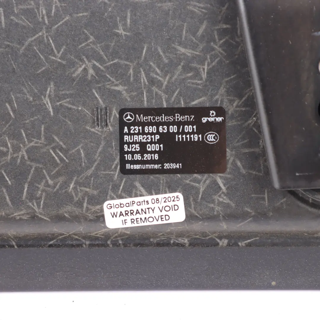 Boot Trunk Parcel Storage Shelf Cover Panel Trim to Mercedes R231 with Part number A2316906300 Mercedes R231 Boot Trunk Parcel Storage Shelf Cover Panel Trim - SKU A2316906300 - Part number A2316906300