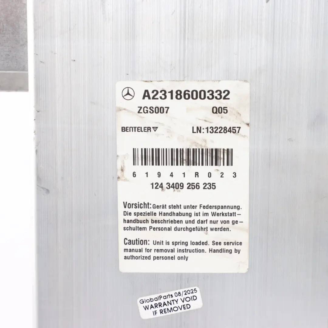 Mercedes R231 Roof Roll Over Bar Support Left N/S - SKU A2318600332 - Part number A2318600332
