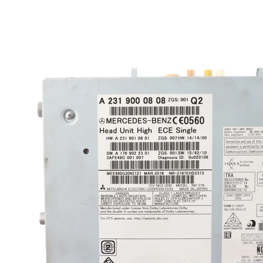 Radio Sat Nav Seat ESP Control Panel Head Unit A1769022301 to Mercedes R231 with Part number A2319000808 Mercedes R231 Radio Sat Nav Seat ESP Control Panel Head Unit A1769022301 - SKU A2319000808 - Part number A2319000808