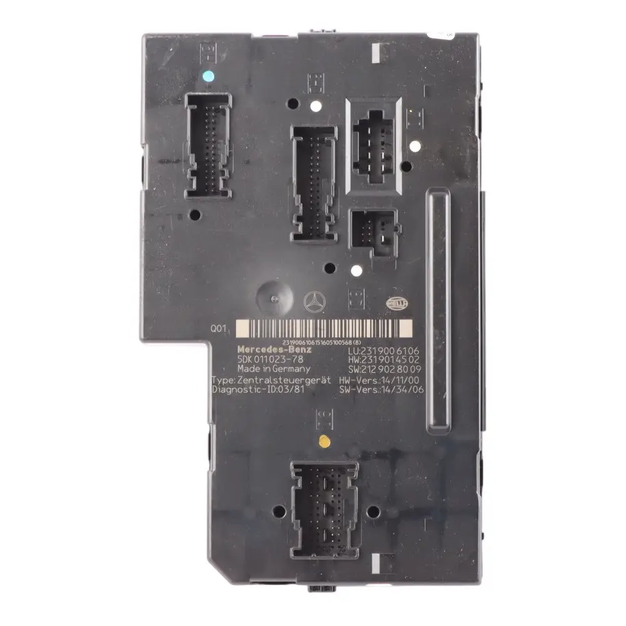 Sam Control Module Fuse Box Unit to Mercedes R231 with Part number A2319006106 Mercedes R231 Sam Control Module Fuse Box Unit - SKU A2319006106 - Part number A2319006106