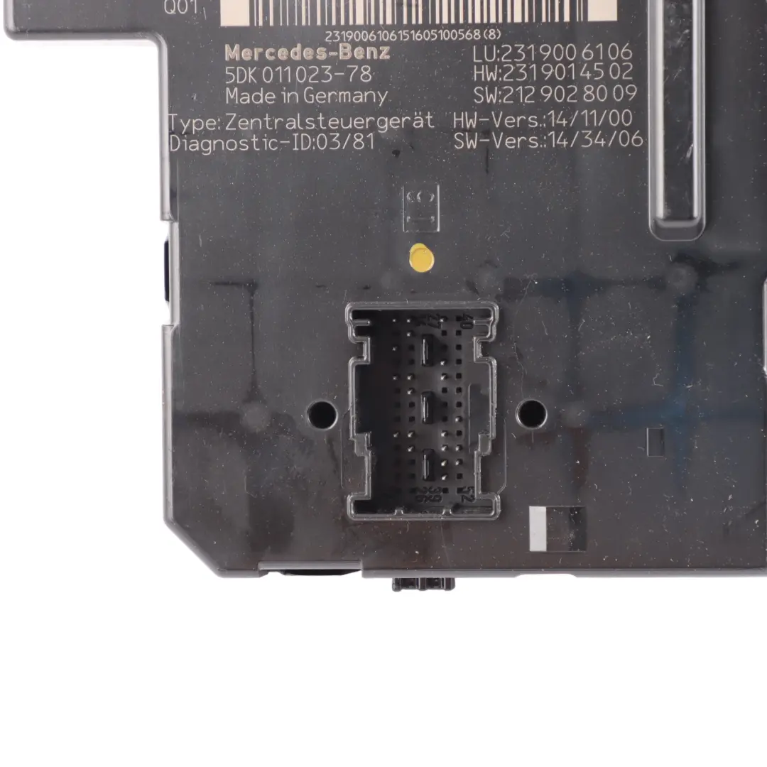 Sam Control Module Fuse Box Unit to Mercedes R231 with Part number A2319006106 Mercedes R231 Sam Control Module Fuse Box Unit - SKU A2319006106 - Part number A2319006106