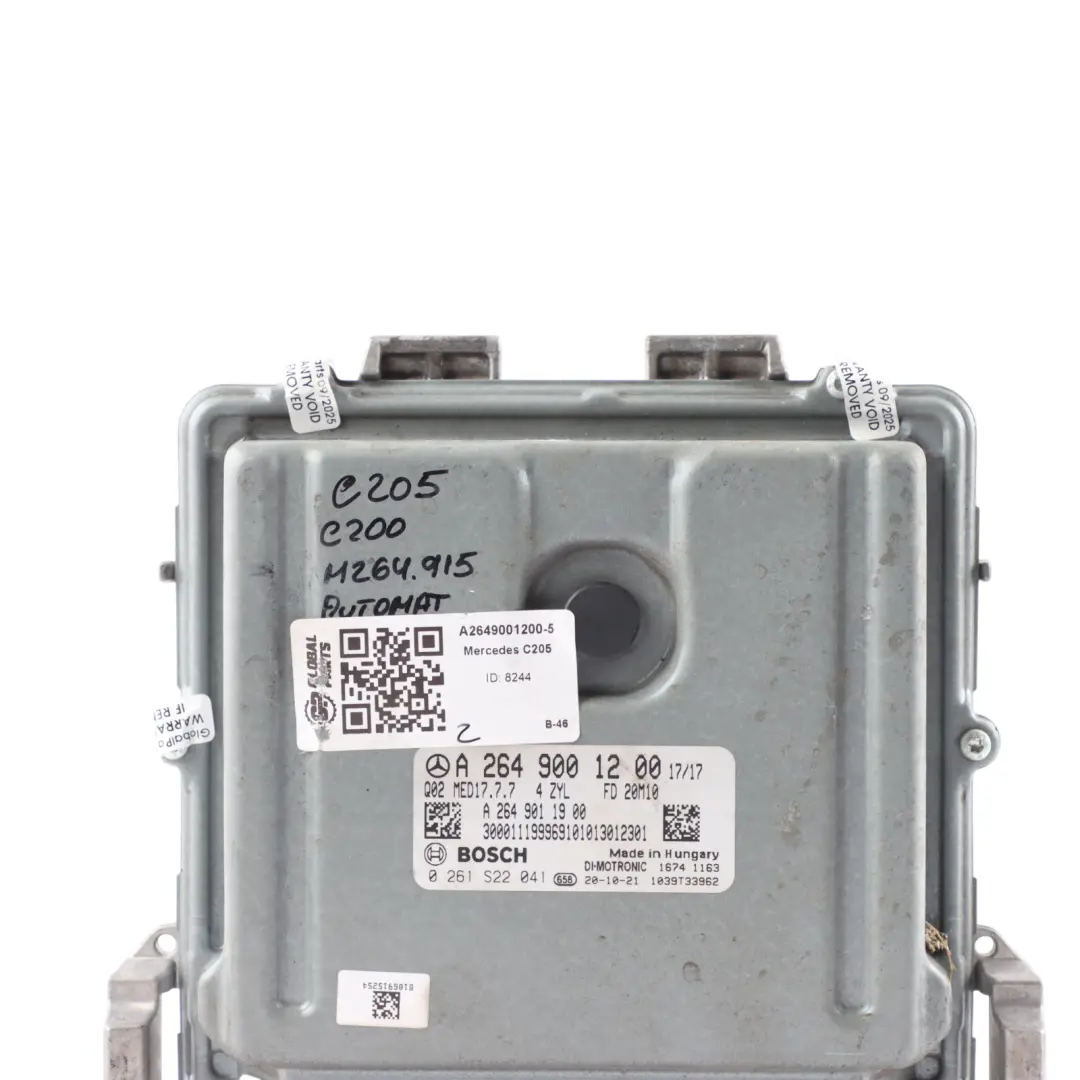 C200 M264.915 Engine Control Unit ECU Automatic to Mercedes C205 with Part number A2649001200 Mercedes C205 C200 M264.915 Engine Control Unit ECU Automatic - SKU A2649001200-5 - Part number A2649001200