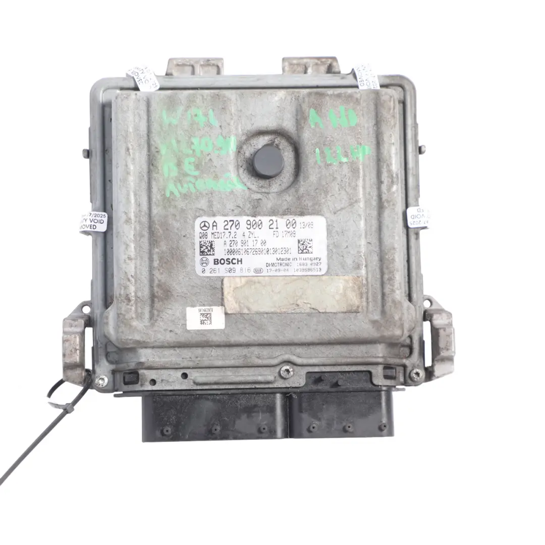 A180 B180 BE 270.910 122HP Engine ECU Automatic to Mercedes W176 W246 with Part number A2709002100 Mercedes W176 W246 A180 B180 BE 270.910 122HP Engine ECU Automatic - SKU A2709002100-16 - Part number A2709002100