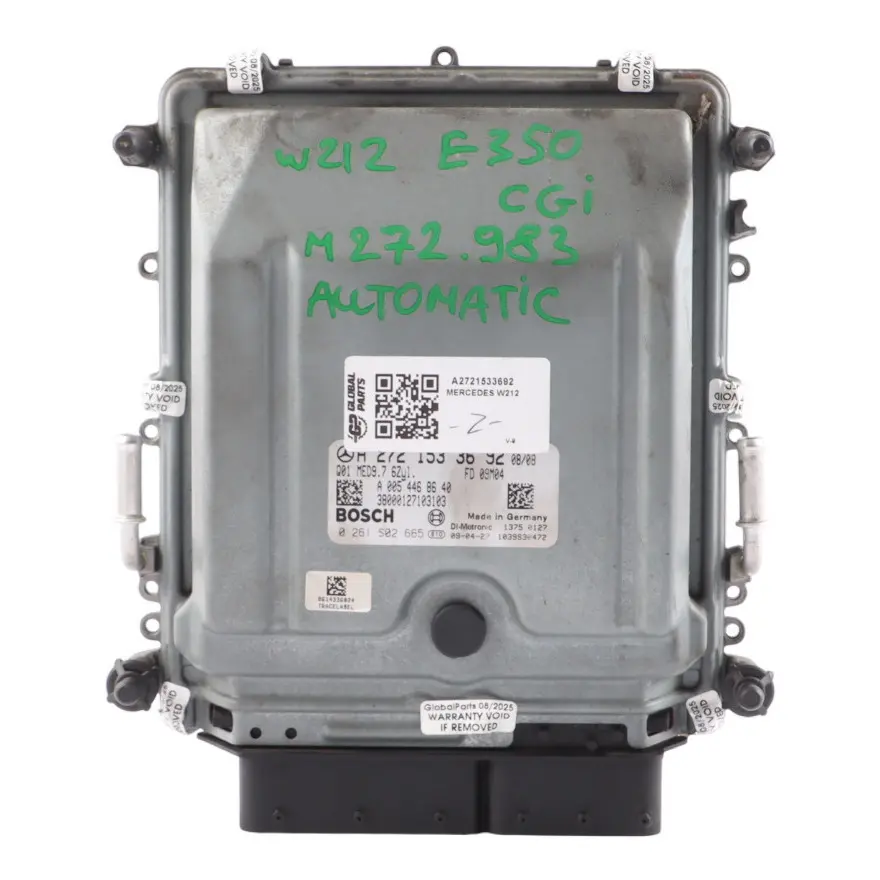 M272.983 292HP Engine Module ECU Automatic to Mercedes S212 E350 CGI with Part number A2721533692 Mercedes S212 E350 CGI M272.983 292HP Engine Module ECU Automatic - SKU A2721533692 - Part number A2721533692