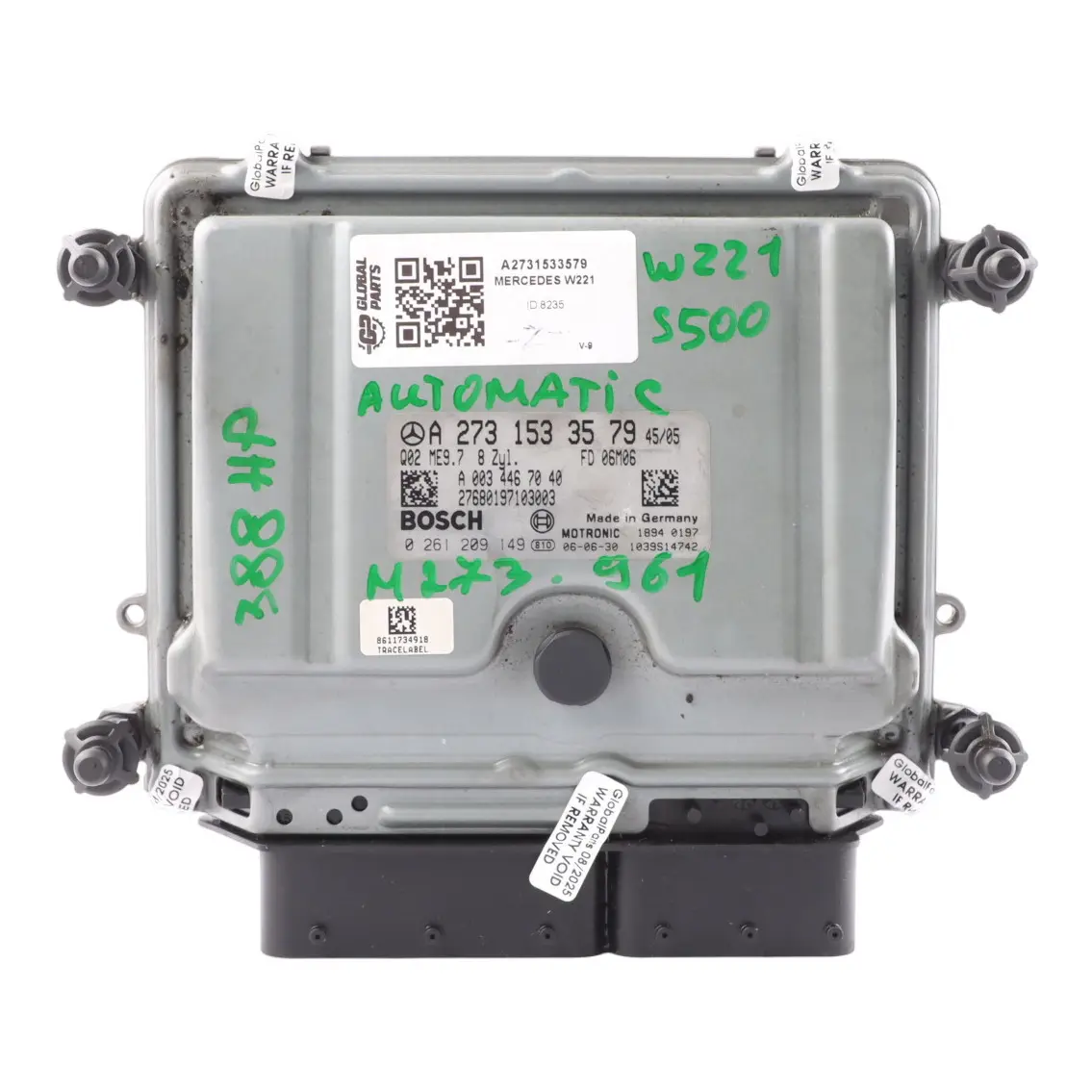 Mercedes W221 S500 M273.961 388HP Engine Control Unit ECU A2731533579 Automatic