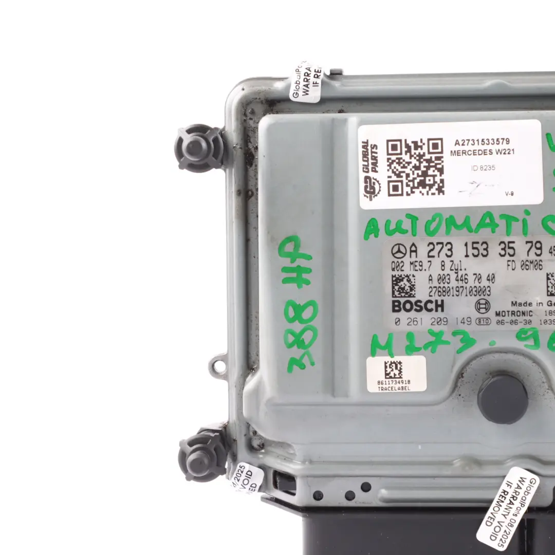 S500 M273.961 388HP Engine Control Unit ECU Automatic to Mercedes W221 with Part number A2731533579 Mercedes W221 S500 M273.961 388HP Engine Control Unit ECU Automatic - SKU A2731533579 - Part number A2731533579