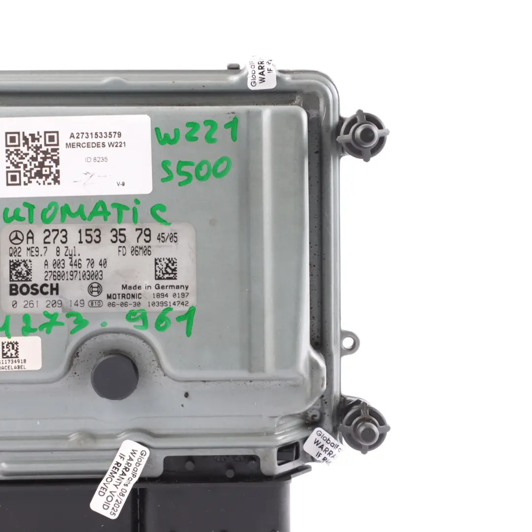 S500 M273.961 388HP Engine Control Unit ECU Automatic to Mercedes W221 with Part number A2731533579 Mercedes W221 S500 M273.961 388HP Engine Control Unit ECU Automatic - SKU A2731533579 - Part number A2731533579