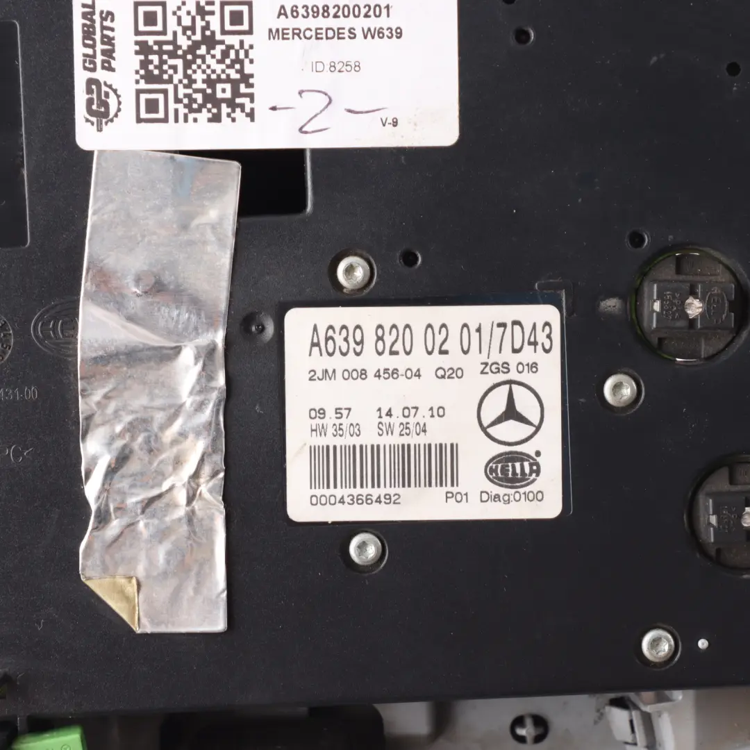 Mercedes W639 Interior Roof Light Lamp Headliner Grey - SKU A6398200201 - Part number A6398200201