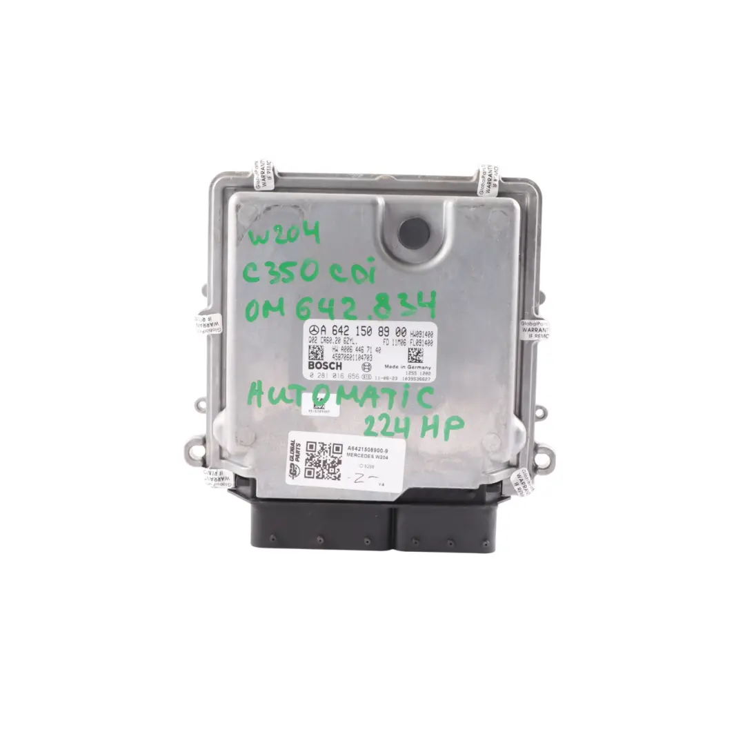 C350 CDI OM642.834 265HP BE Engine ECU Kit Automatic to Mercedes W204 with Part number A6421508900 Mercedes W204 C350 CDI OM642.834 265HP BE Engine ECU Kit Automatic - SKU A6421508900-9 - Part number A6421508900