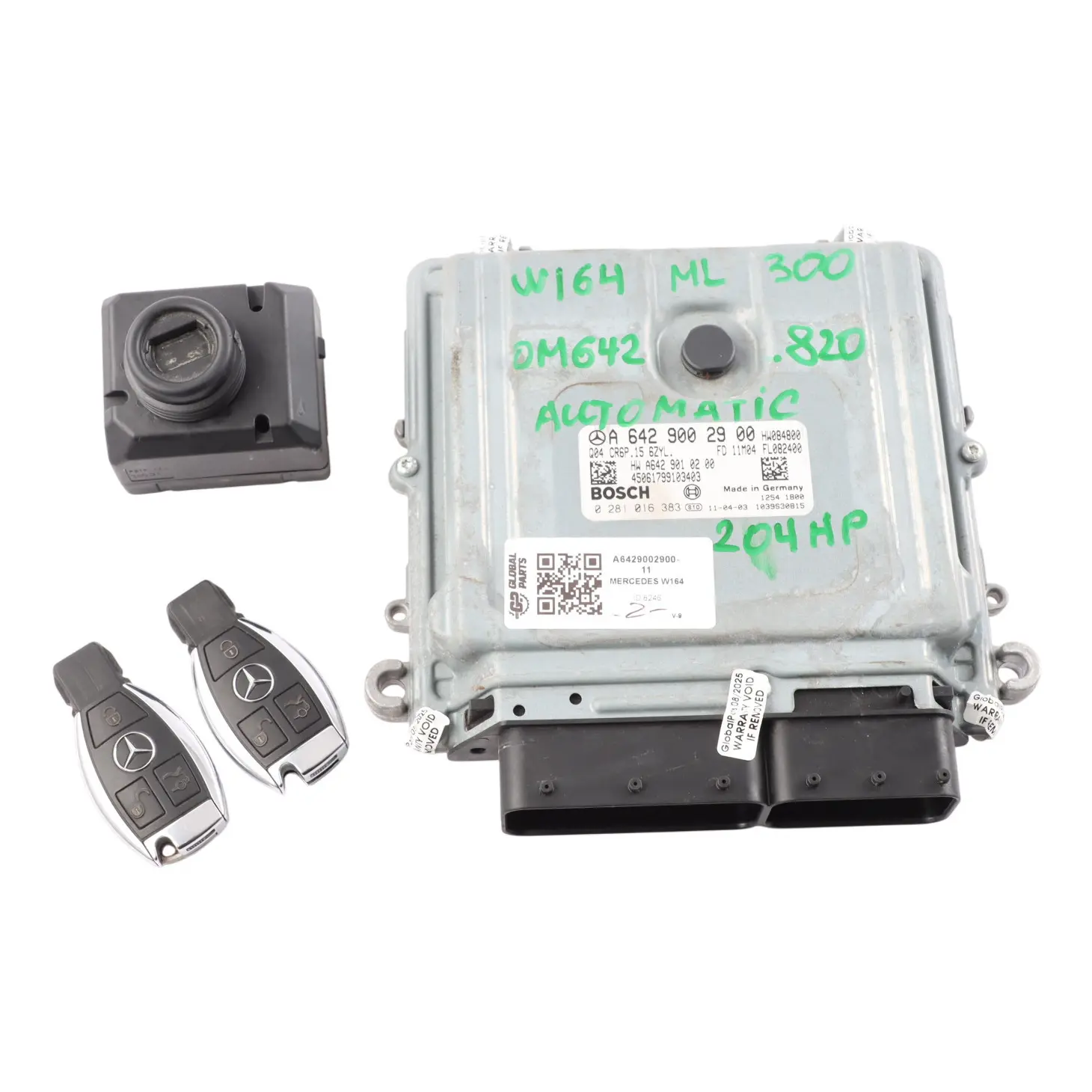 Mercedes W164 ML300 OM642.820 204HP Engine Control ECU Kit A6429002900 Automatic