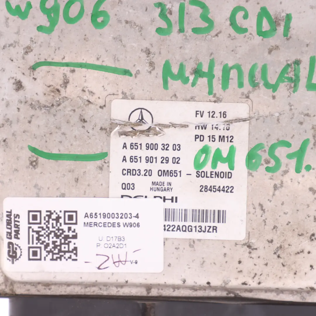 OM651.955 129HP Diesel Engine ECU Manual to Mercedes W906 313 CDI with Part number A6519003203 Mercedes W906 313 CDI OM651.955 129HP Diesel Engine ECU Manual - SKU A6519003203-4 - Part number A6519003203
