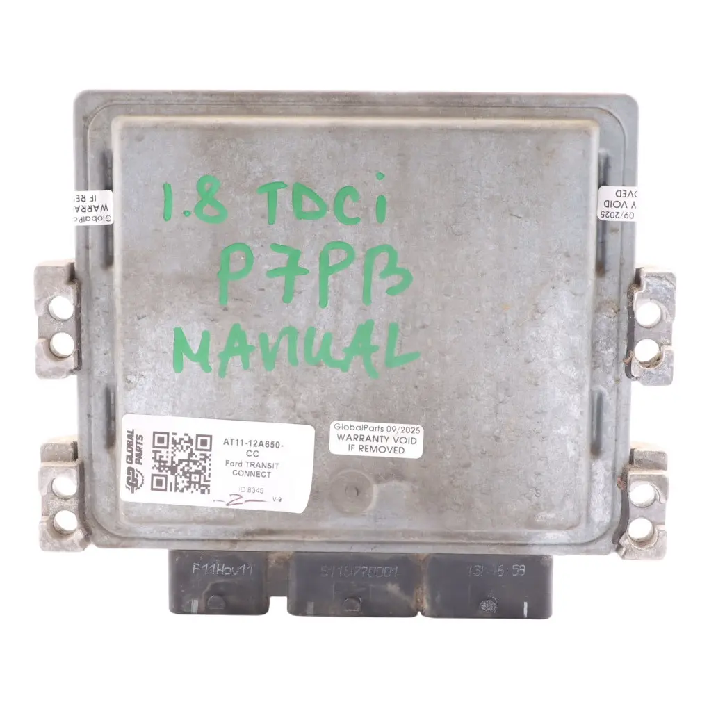 P7PB 75HP Engine Control ECU Manual to Ford Transit Connect 1.8 TDCi with Part number AT11-12A650-CC Ford Transit Connect 1.8 TDCi P7PB 75HP Engine Control ECU Manual - SKU AT11-12A650-CC - Part number AT11-12A650-CC