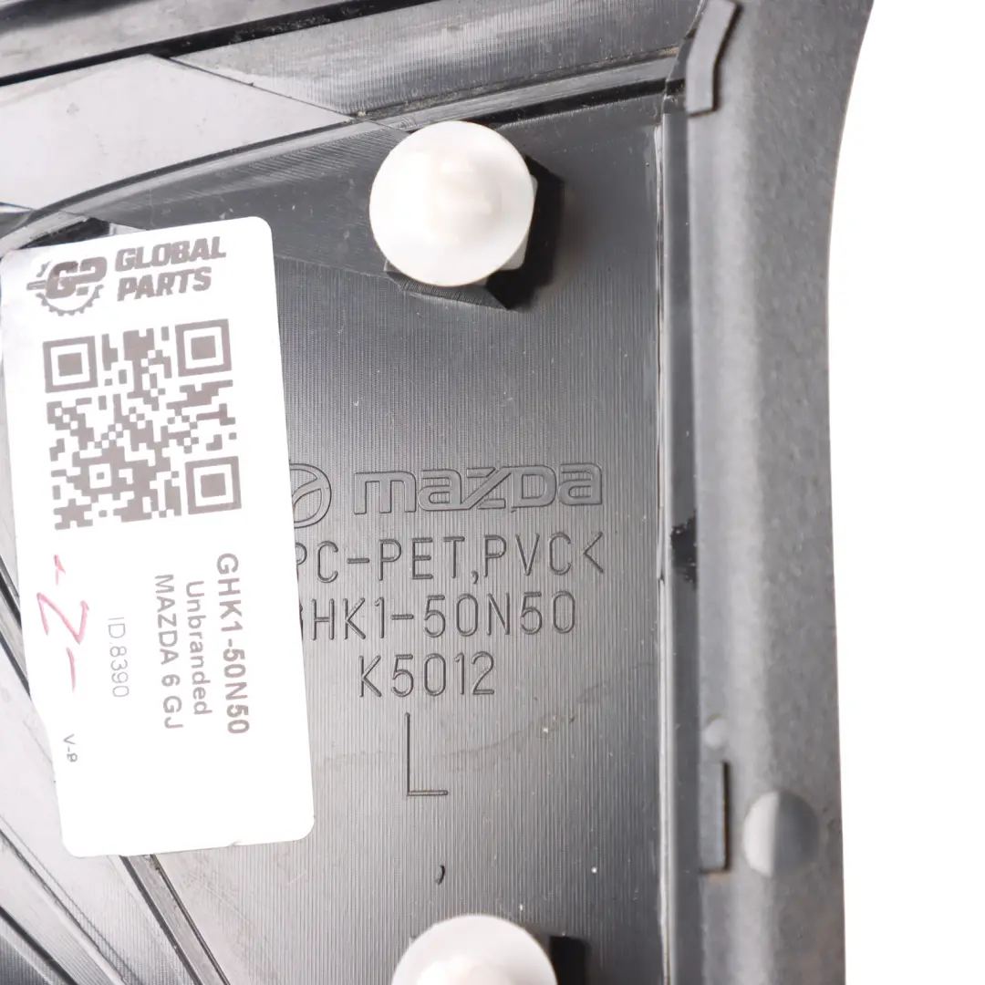 Mk3 Wing Quarter Cover Trim Panel Rear Left N/S to Mazda 6 GJ with Part number GHK1-50N50 Mazda 6 GJ Mk3 Wing Quarter Cover Trim Panel Rear Left N/S - SKU GHK1-50N50 - Part number GHK1-50N50