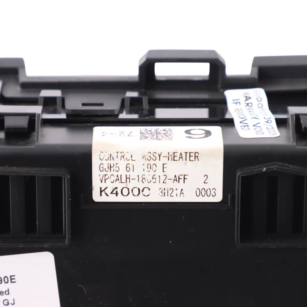  Mazda 6 GJ Heater Climate Air Conditioning Control Unit Panel Switch - SKU GJH561190E - Part number GJH561190E