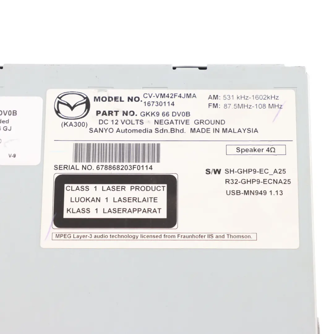 Mk3 GJ Display Screen Multimedia Head Unit Control Panel to Mazda 6 with Part number GKK966DV0B Mazda 6 Mk3 GJ Display Screen Multimedia Head Unit Control Panel - SKU GKK966DV0B - Part number GKK966DV0B