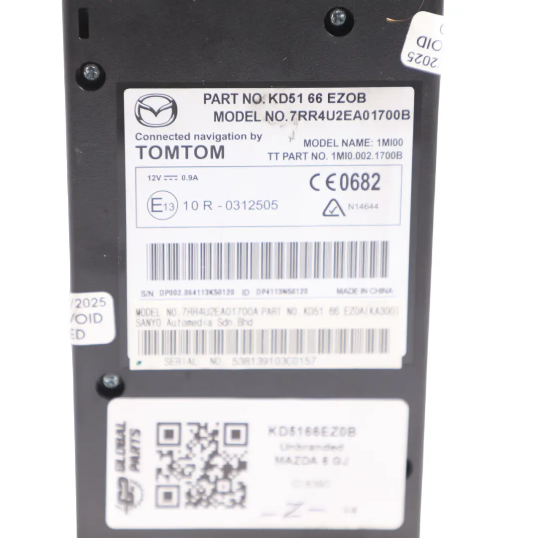 Navigation Control Unit Module Sat Nav GPS TomTOM to Mazda 6 GJ with Part number KD5166EZ0B Mazda 6 GJ Navigation Control Unit Module Sat Nav GPS TomTOM - SKU KD5166EZ0B - Part number KD5166EZ0B