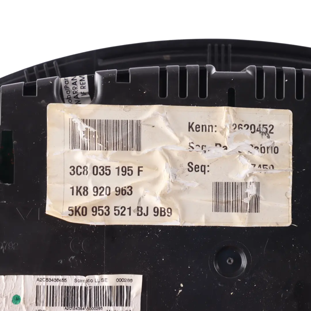 VW Scirocco Mk3 Instrument Cluster Clocks Speedometer Petrol Automatic - SKU RHD-1K8920963 - Part number 1K8920963