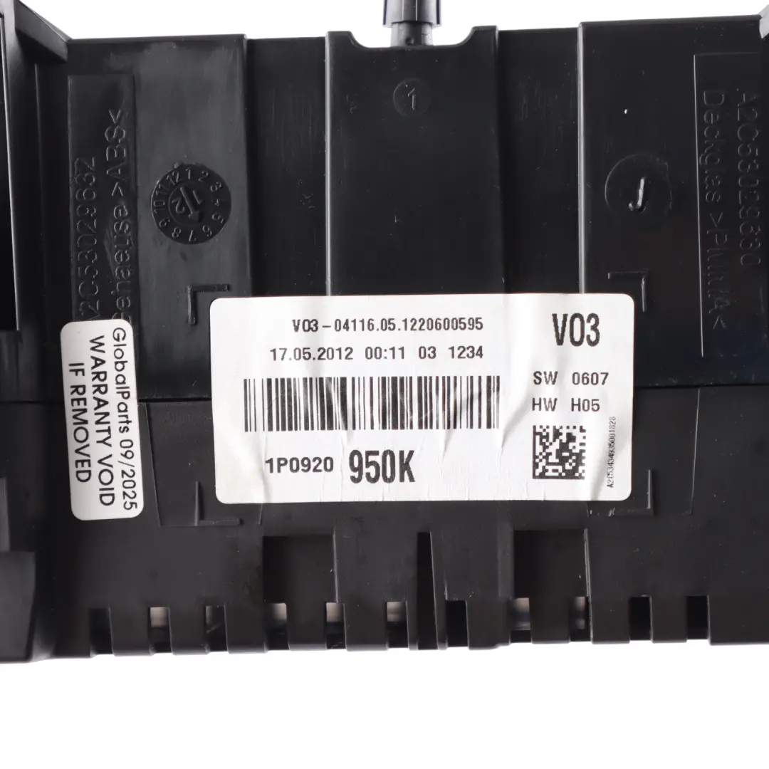 Mk2 1P Altea 5P Instrument Cluster Clocks Diesel Automatic to Seat Leon with Part number 1P0920950K Seat Leon Mk2 1P Altea 5P Instrument Cluster Clocks Diesel Automatic - SKU RHD-1P0920950K - Part number 1P0920950K