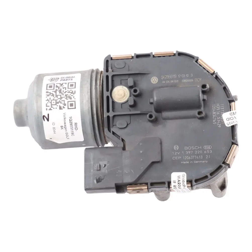 VW Volkswagen Golf Mk6 Windscreen Wiper Arm Mechanism Motor 5K2955119 - SKU RHD-1Q2955119C - Part number 1Q2955119C