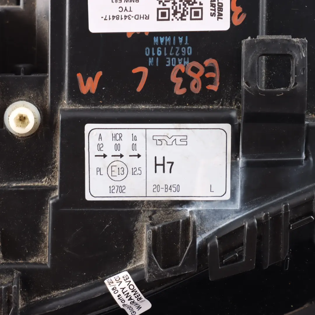 BMW X3 E83 Passenger Side Headlight Headlamp Lamp Left N/S TYC - SKU RHD-3418417-TYC - Part number 3418417