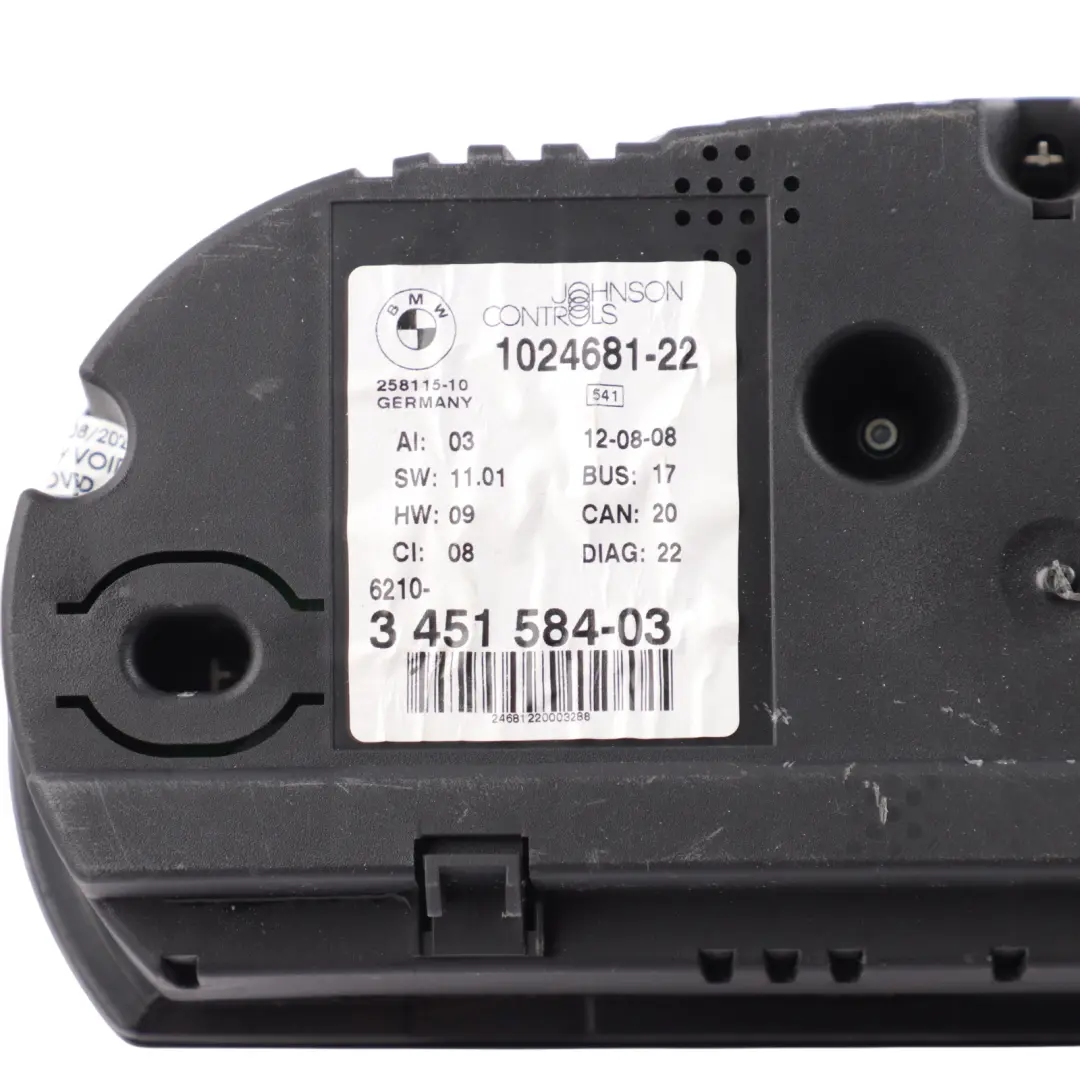 BMW X3 E83 2.0d 3.0d Instrument Cluster Speedo Clocks Manual 86k miles 3451584 - SKU RHD-3451584-1 - Part number 3414376
