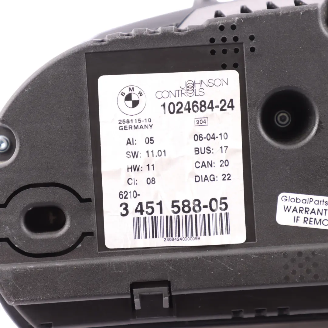 BMW X3 E83 LCI M57N2 Diesel Instrument Cluster Clocks Speedometer Manual - SKU RHD-3451588 - Part number 3451588