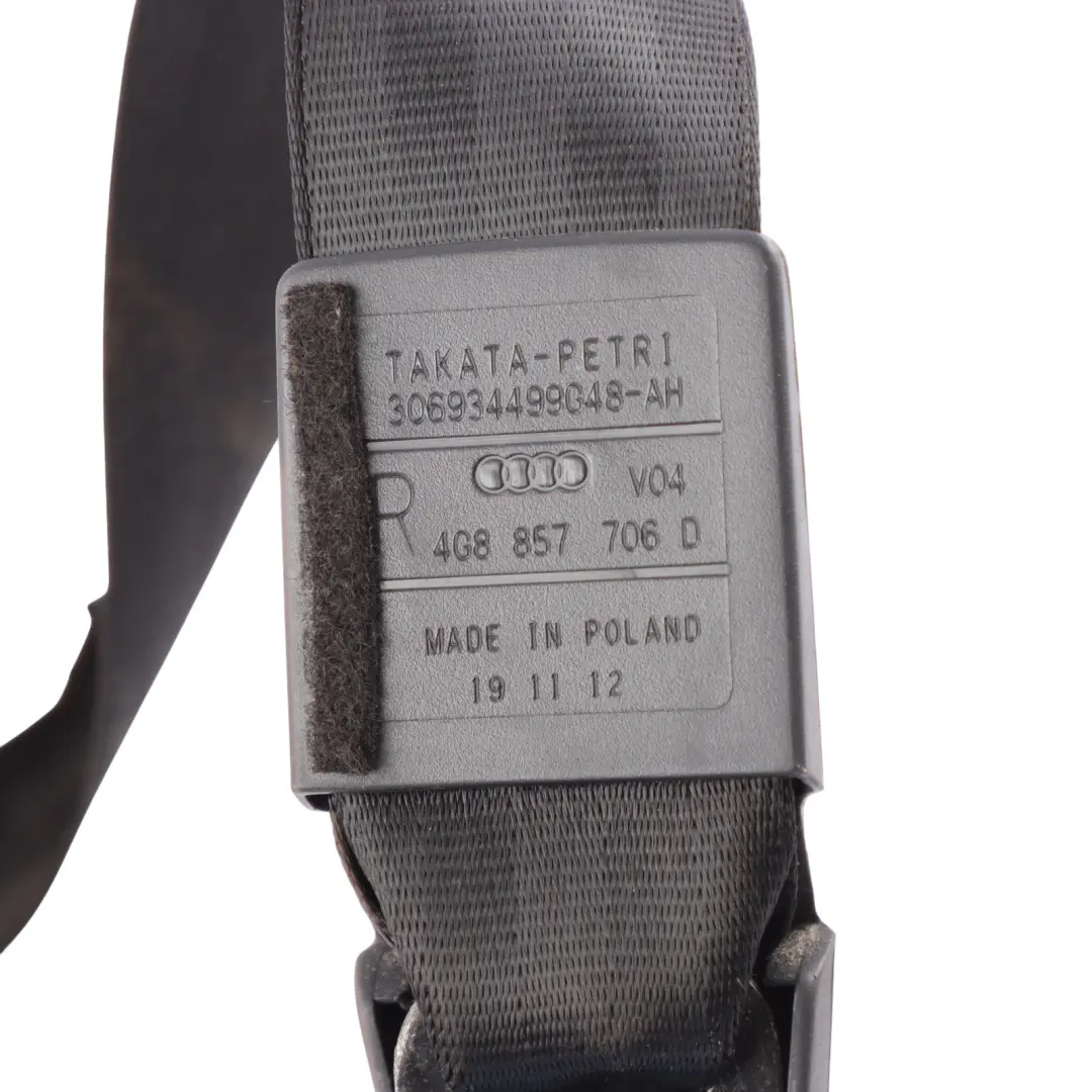 Audi A6 A7 C7 Front Driver Side Seat Belt Buckle Right O/S - SKU RHD-4G8857706D - Part number 4G8857706D