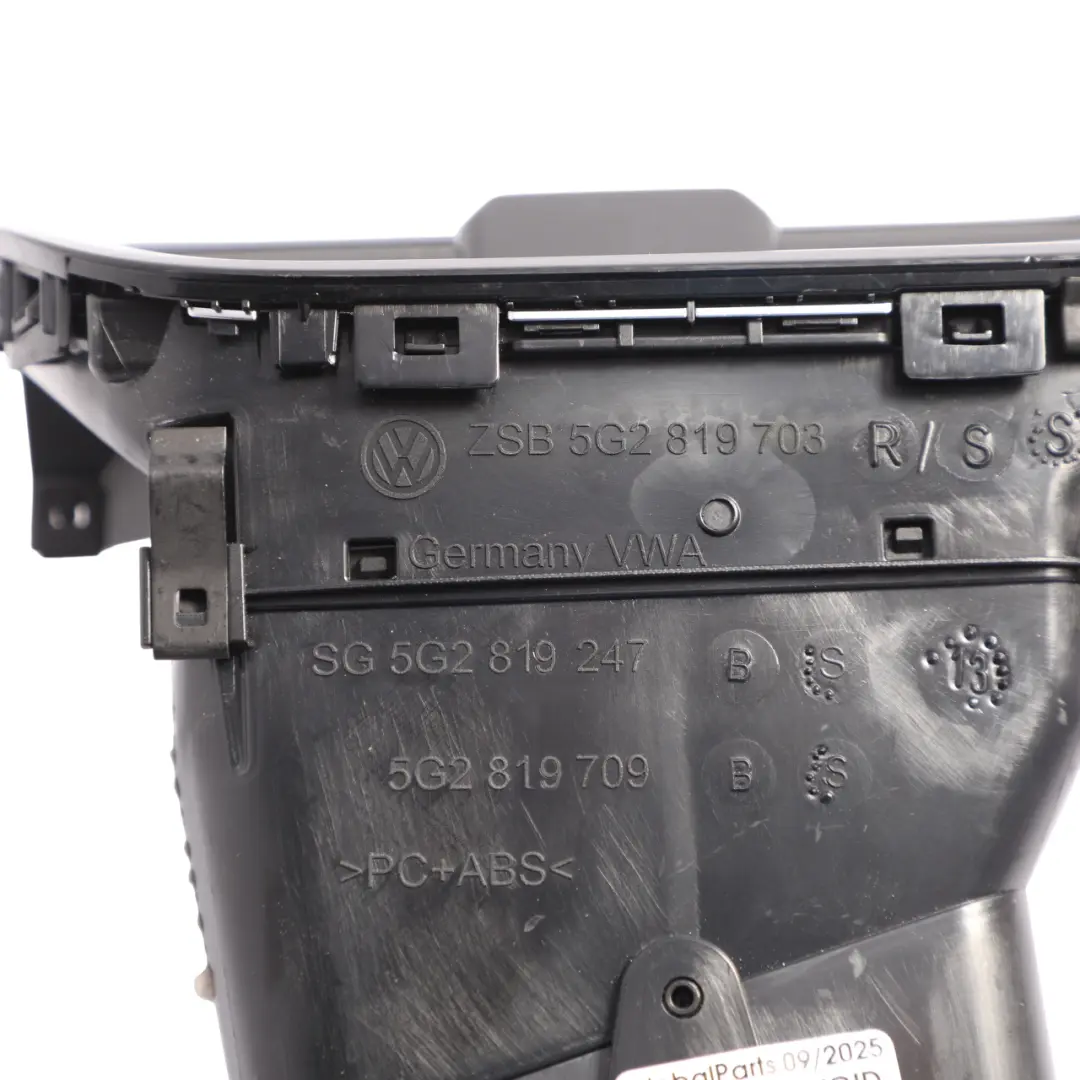 Volkswagen Golf Mk7 Dashboard Air Vent Air Duct Front Passenger Side - SKU RHD-5G2819703R - Part number 5G2819703R