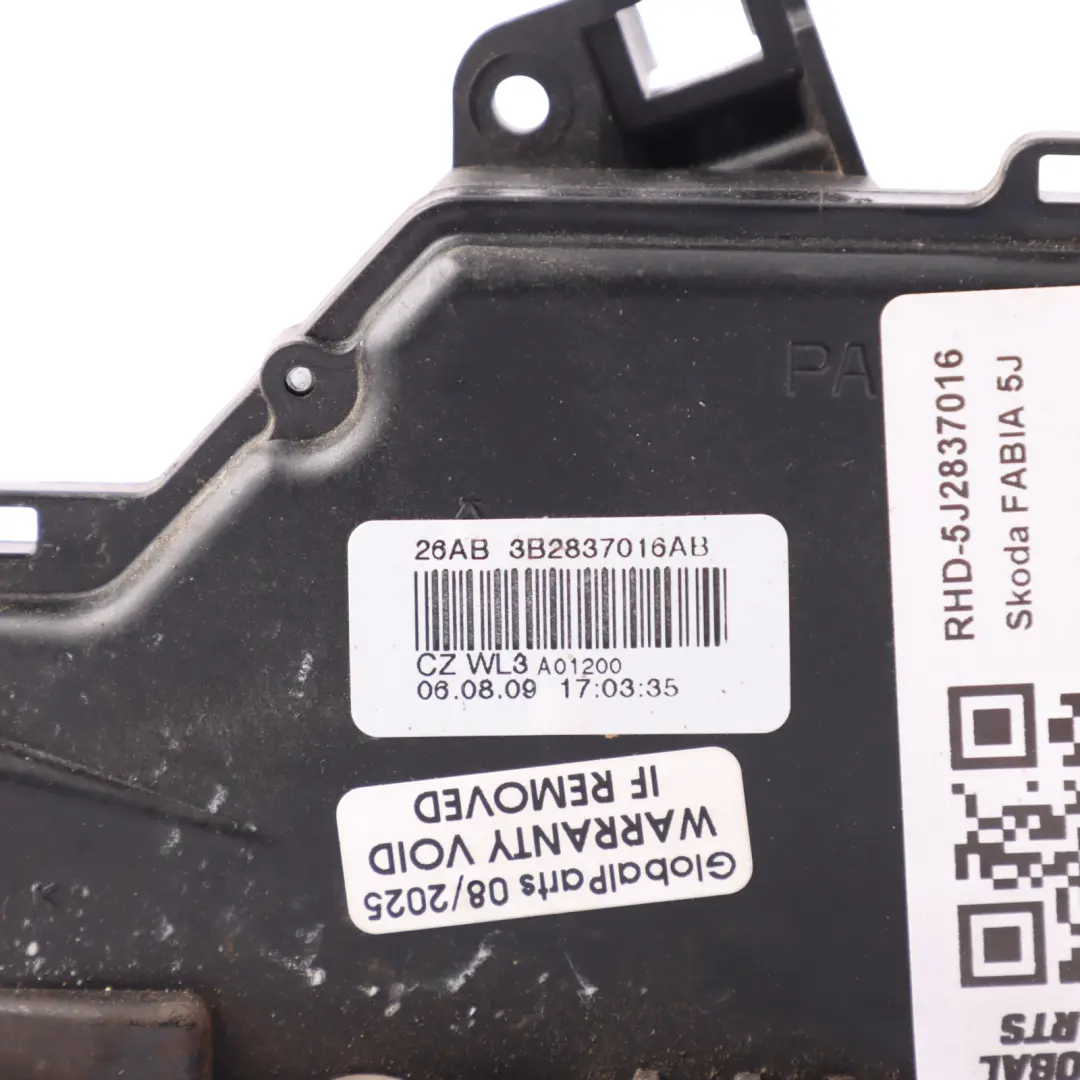 Front Door Lock Latch Catch Release Right O/S 3B2837016AB to Skoda Fabia 5J with Part number 5J2837016 Skoda Fabia 5J Front Door Lock Latch Catch Release Right O/S 3B2837016AB - SKU 5J2837016 - Part number 5J2837016