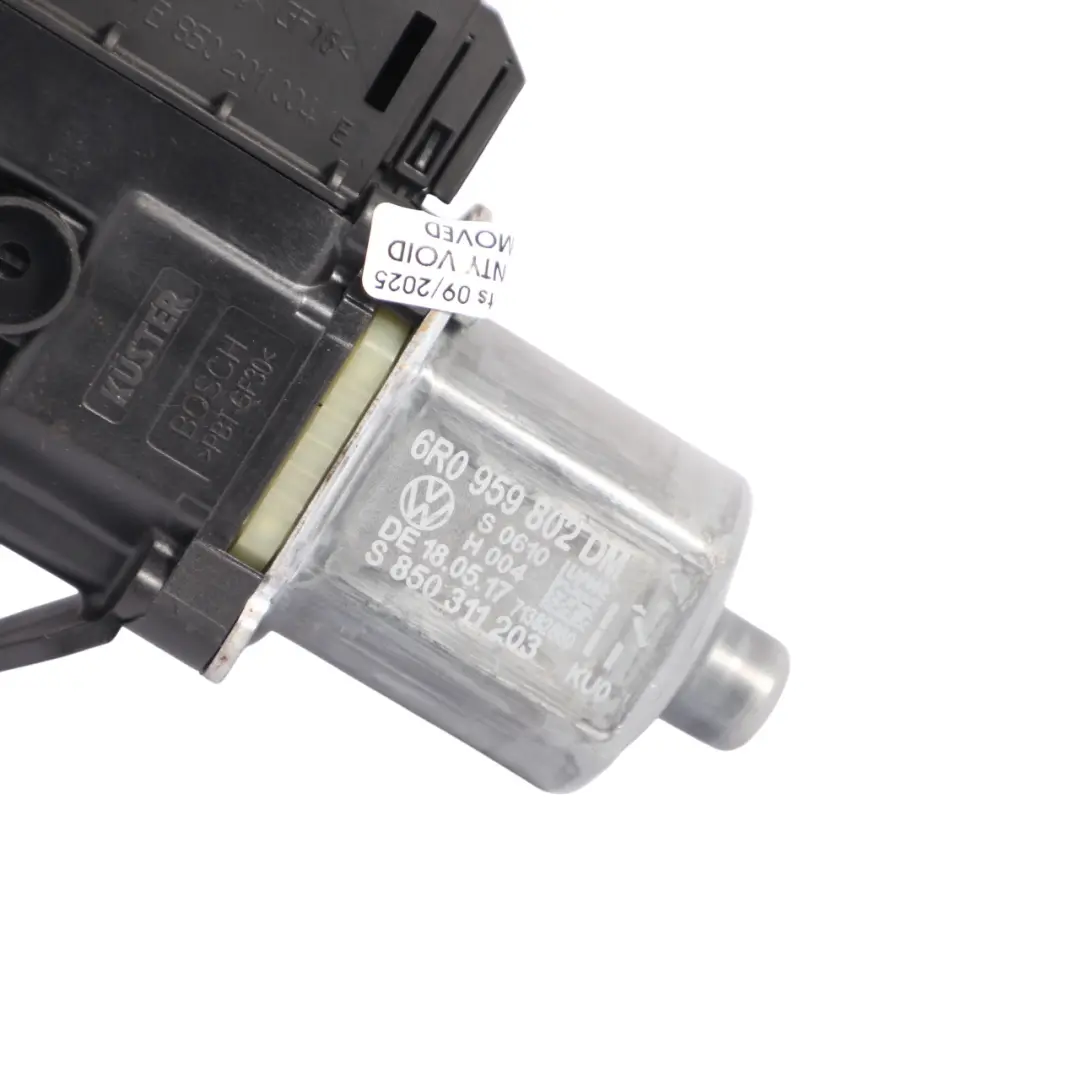 Mk5 6R 5D Window Lifter Regulator Motor Front Right O/S to VW Polo with Part number 6R0959802DM VW Polo Mk5 6R 5D Window Lifter Regulator Motor Front Right O/S - SKU RHD-6R0959802DM - Part number 6R0959802DM