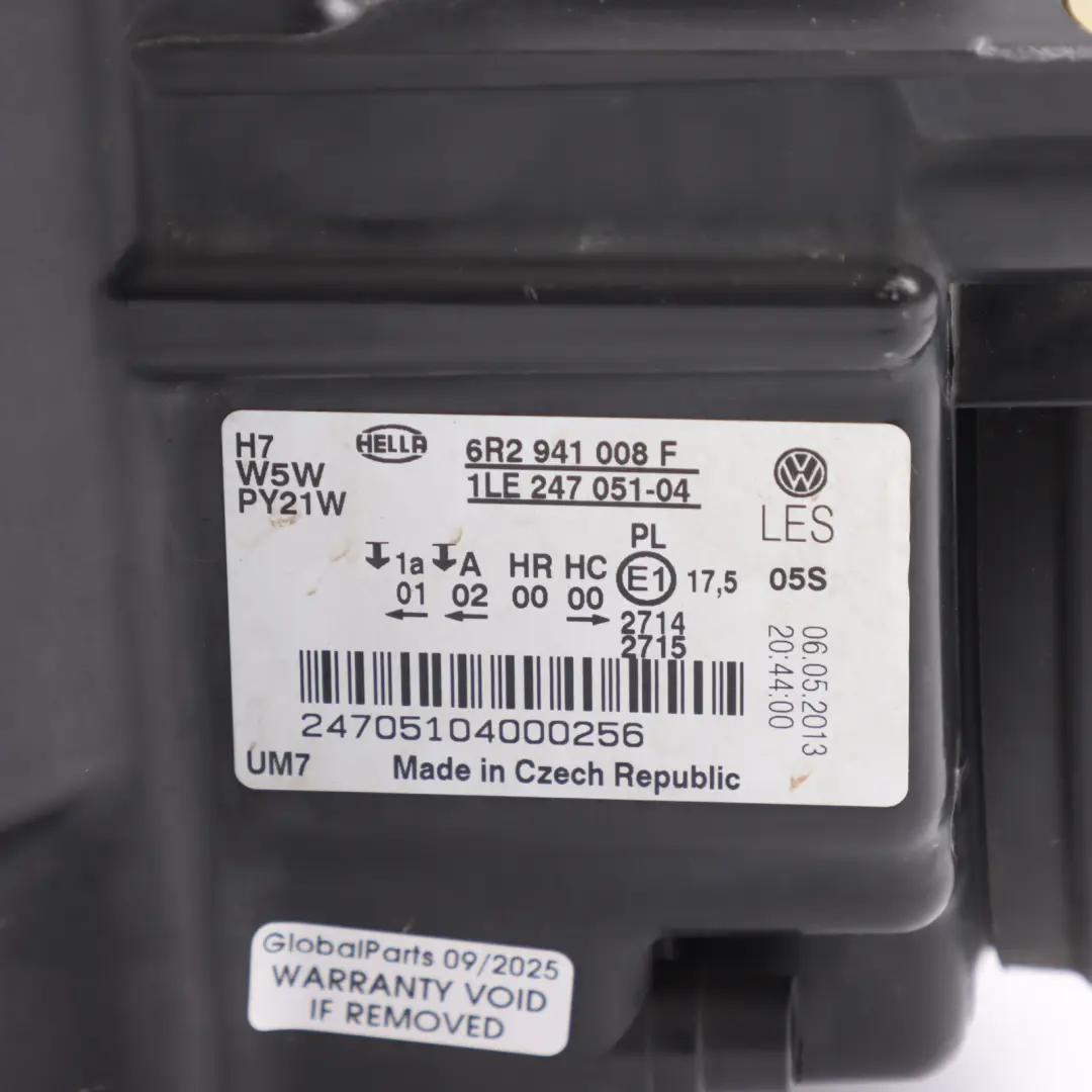 Headlamp Headlight Driver's Side Front Right O/S to Volkswagen Polo 6R with Part number 6R2941008F Volkswagen Polo 6R Headlamp Headlight Driver's Side Front Right O/S - SKU RHD-6R2941008F - Part number 6R2941008F