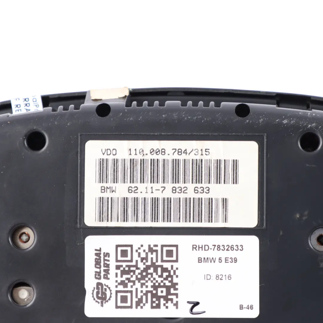 BMW E39 M5 Sport Petrol Instrument Cluster Speedo Clocks Meter Manual - SKU RHD-7832633 - Part number 7832633