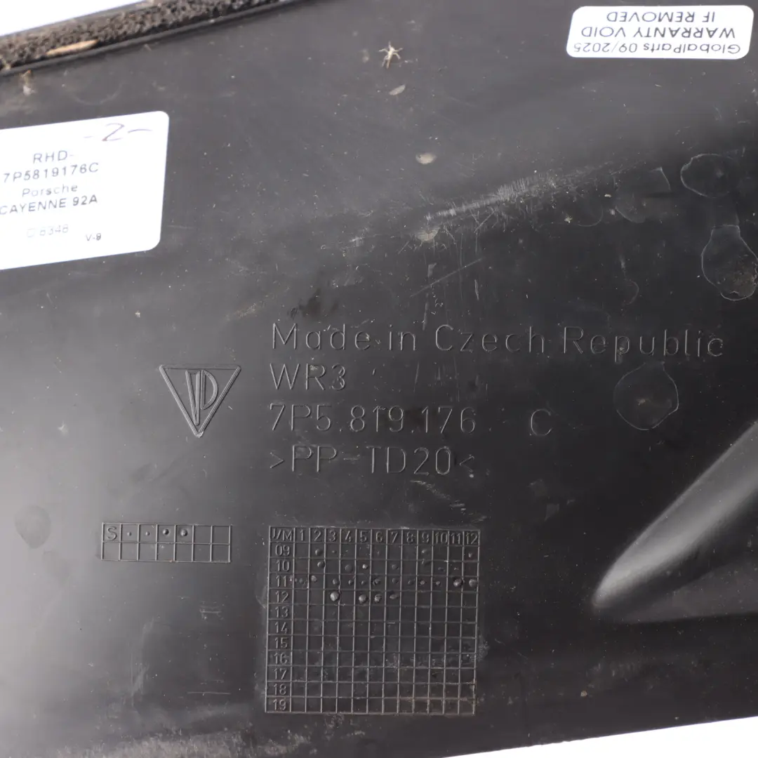 Windscreen Scuttle Panel Front Right O/S Cover 7P5819176C to Porsche Cayenne 92A with Part number 95857273000 Porsche Cayenne 92A Windscreen Scuttle Panel Front Right O/S Cover 7P5819176C - SKU RHD-95857273000 - Part number 95857273000