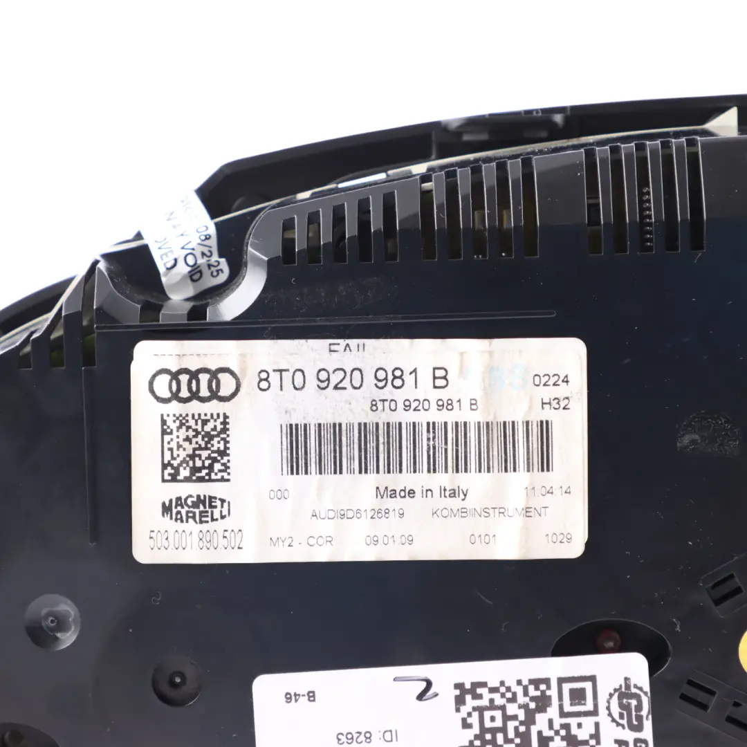 Instrument Cluster Speedometer Clocks Diesel Automatic to Audi A5 8T with Part number 8T0920981B Audi A5 8T Instrument Cluster Speedometer Clocks Diesel Automatic - SKU RHD-8T0920981B-1 - Part number 8T0920981B