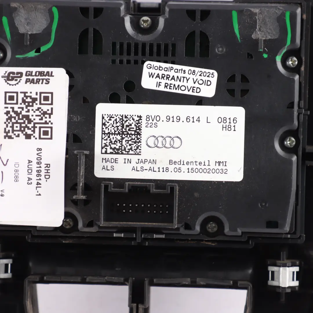 Centre Console Multimedia Navigation Control Switch to Audi A3 S3 8V with Part number 8V0919614L Audi A3 S3 8V Centre Console Multimedia Navigation Control Switch - SKU RHD-8V0919614L-1 - Part number 8V0919614L