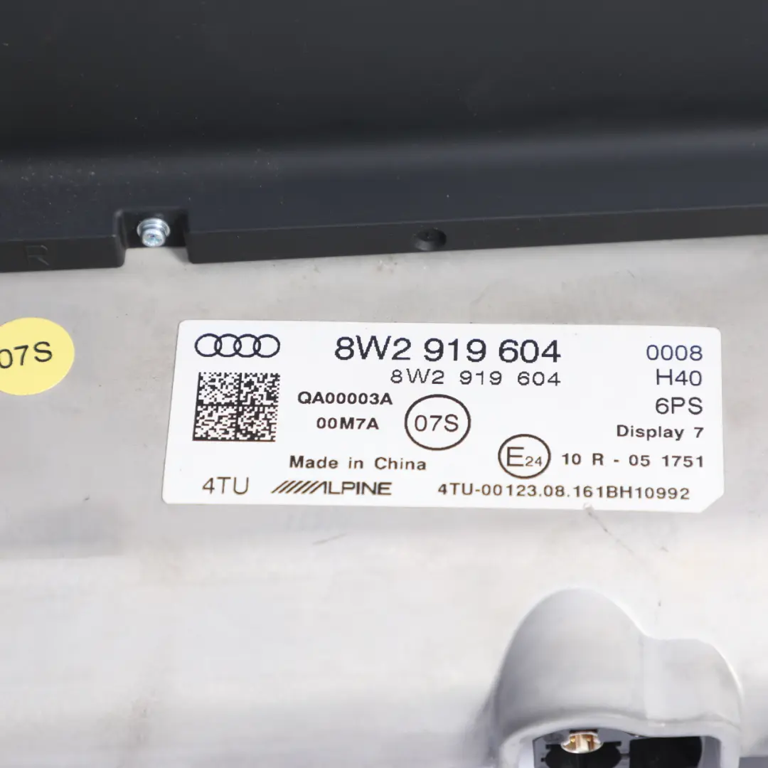 Audi A4 B9 Central Information Display Screen CIC Navigation - SKU RHD-8W2919604A - Part number 8W2919604A