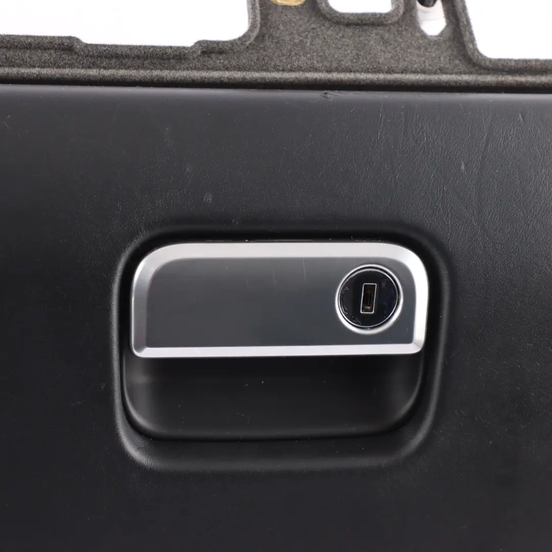 Porsche Cayenne 92A Dashboard Glove Box Compartment Black Leather 7P5857095AC - SKU RHD-95855209503 - Part number 95855209503